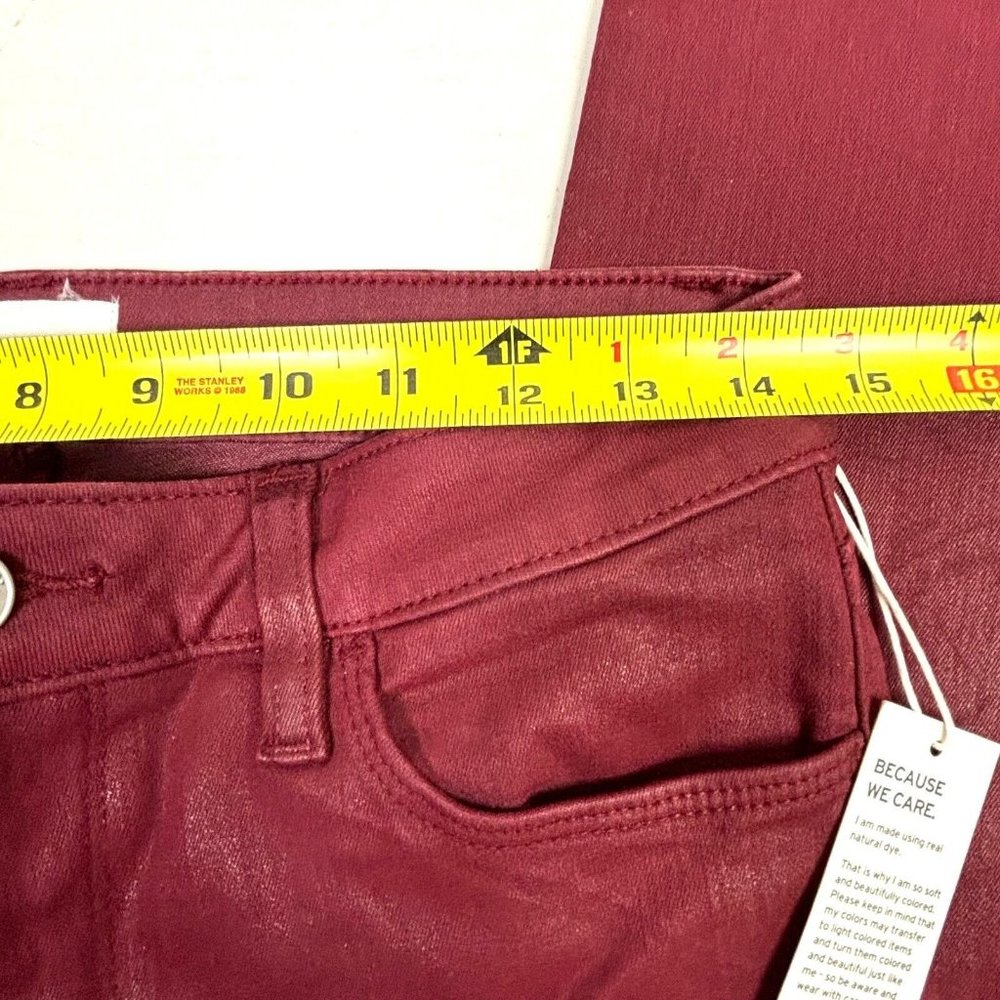 Hudson Los Angeles Natalie Super Skinny Pants Red Waxy Coated Jean Womens 28 NWT - Picture 6 of 10